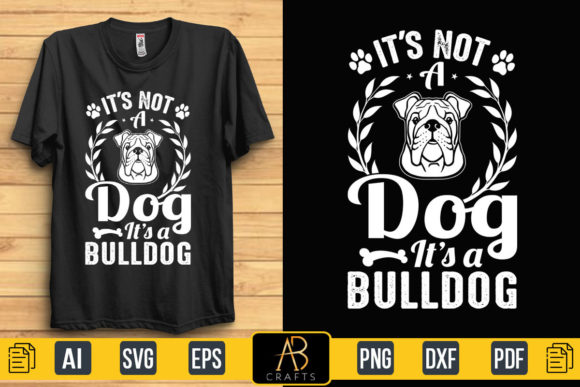 Bulldog Typography T-Shirt Design for Print Templates & Graphics