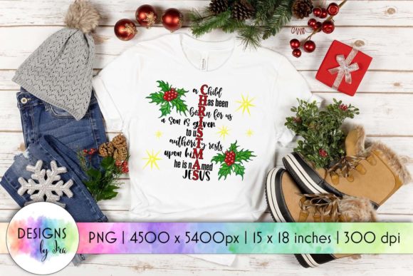 Christmas Religious Quote Graphic for T-Shirt Designs