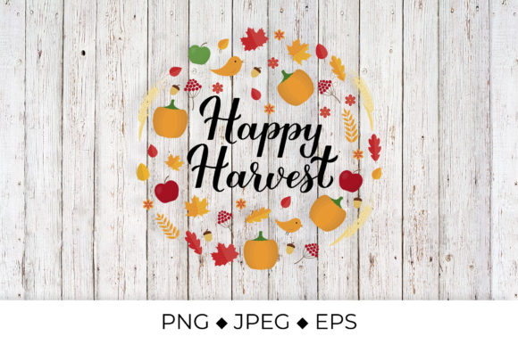 Happy Harvest Autumn Quote Graphics for Branding and Marketing