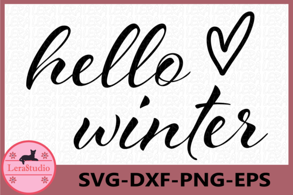 Hello Winter, Winter Quote Illustration for Branding