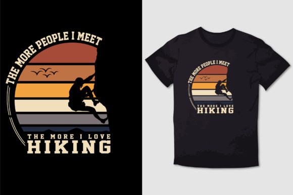 I Love Hiking Typography T-shirt Design