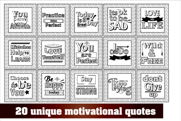 Motivation Quote Coloring Page for KDP Graphics