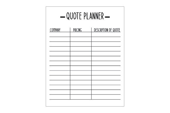 Quote Planner for Crafts and Designs Amp