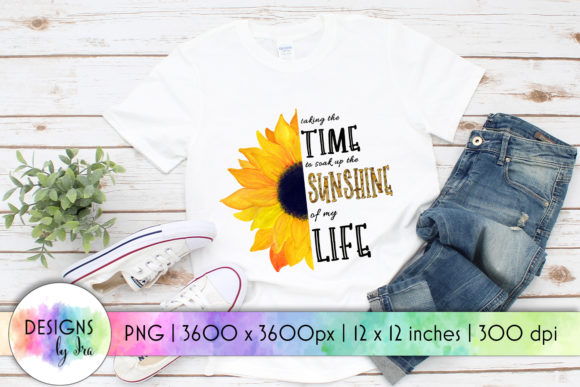 Sunflower Print with Positive Quote for T-Shirt Designs